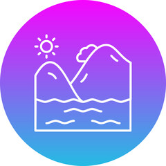 River Gradient Circle Line Inverted Icon