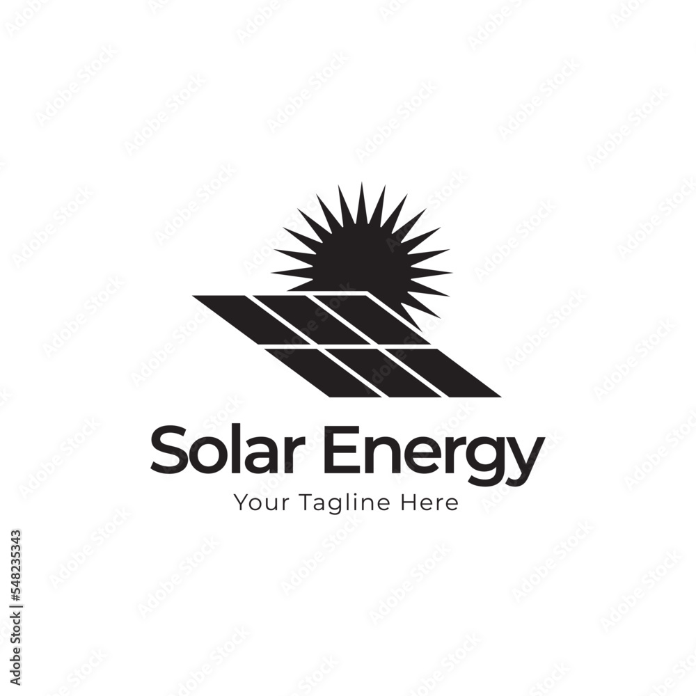 Poster Sun solar energy logo design template. solar tech logo designs