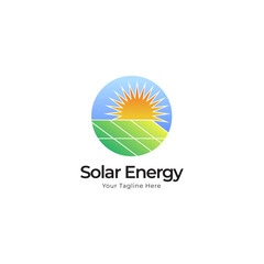 Sun solar energy logo design template. solar tech logo designs