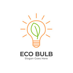 Leaf bulb eco Idea Logo design vector, Design Concept, Creative Symbol, Icon template