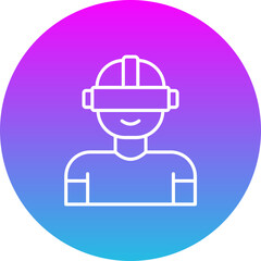 User Gradient Circle Line Inverted Icon