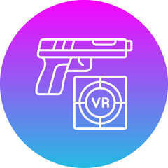 Shooting Game Gradient Circle Line Inverted Icon