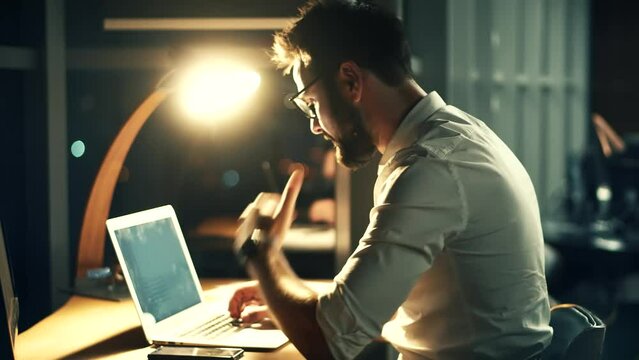 The writer typing on computer to write book