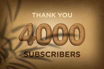 4000 subscribers celebration greeting banner with Mud Design