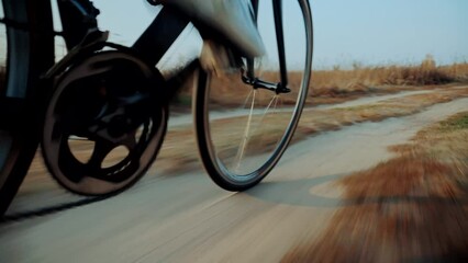 cycling on bicycle. athlete pedaling on bicycle . strong legs 