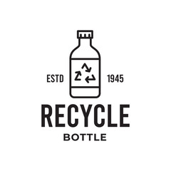 recycle bottle nature environment logo vector icon template