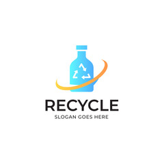 recycle bottle nature environment logo vector icon template