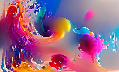 Abstract Rainbow Colorful Fluid Design Art Background, Texture and Illustration	