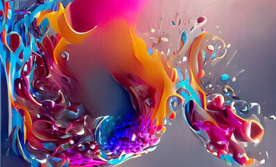 Abstract Rainbow Colorful Fluid Design Art Background, Texture and Illustration	