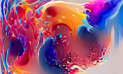 Abstract Rainbow Colorful Fluid Design Art Background, Texture and Illustration	