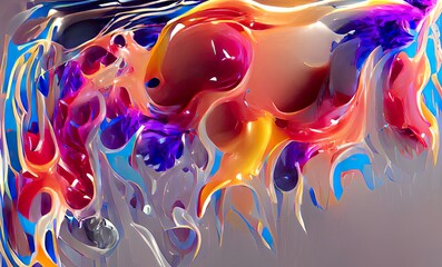 Abstract Rainbow Colorful Fluid Design Art Background, Texture and Illustration	