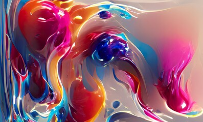 Abstract Rainbow Colorful Fluid Design Art Background, Texture and Illustration	