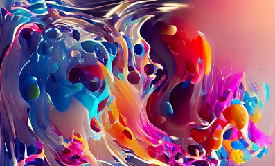 Abstract Rainbow Colorful Fluid Design Art Background, Texture and Illustration	