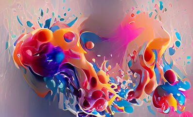 Abstract Rainbow Colorful Fluid Design Art Background, Texture and Illustration	