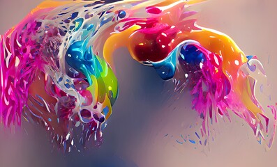 Abstract Rainbow Colorful Fluid Design Art Background, Texture and Illustration	