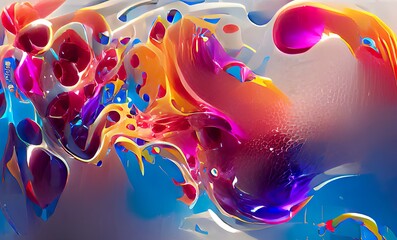 Abstract Rainbow Colorful Fluid Design Art Background, Texture and Illustration	