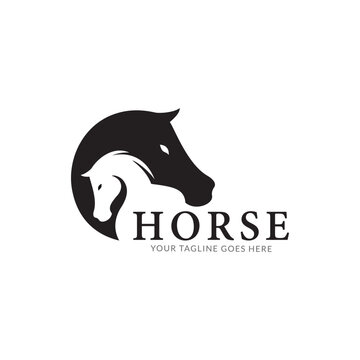 Elegant Horse Logo Symbol Vector, Simplicity Concept Art