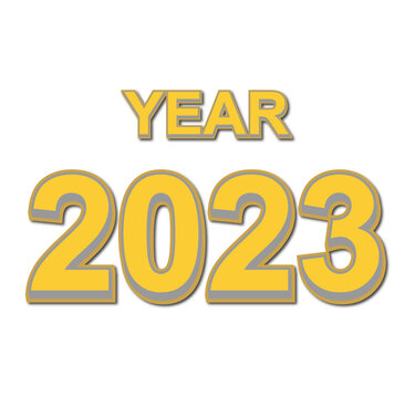 Year 2023 Text Effect Gold