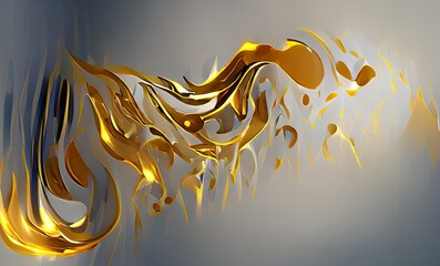 Abstract Luxuly Gold and Silver Fluid Design Art Background, Texture and Illustration	