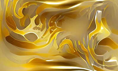 Abstract Luxuly Gold and Silver Fluid Design Art Background, Texture and Illustration	