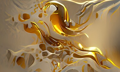 Abstract Luxuly Gold and Silver Fluid Design Art Background, Texture and Illustration	