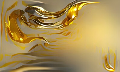 Abstract Luxuly Gold and Silver Fluid Design Art Background, Texture and Illustration	