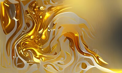 Abstract Luxuly Gold and Silver Fluid Design Art Background, Texture and Illustration	