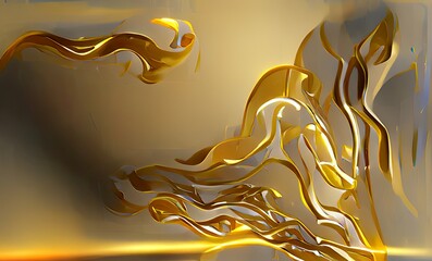 Abstract Luxuly Gold and Silver Fluid Design Art Background, Texture and Illustration	