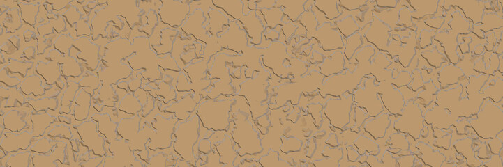 Fototapeta premium Abstract texture of rough surface. Brown pattern on plane. lunar surface. Horizontal image. Banner for insertion into site. 3D image. 3D rendering.
