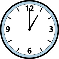 Obraz na płótnie Canvas シンプルな1時の針時計のイラスト