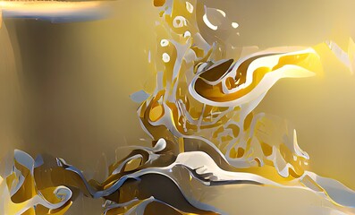 Abstract Luxuly Gold and Silver Fluid Design Art Background, Texture and Illustration	