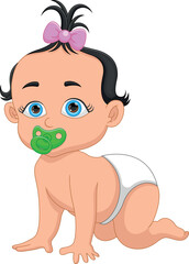 cartoon cute baby girl