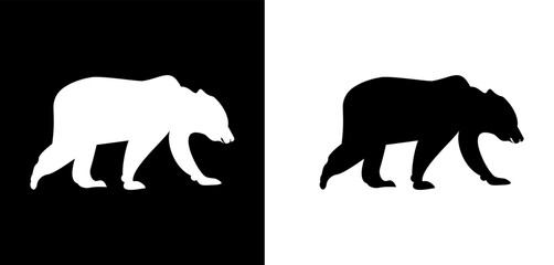  Bear silhouette white and black.
