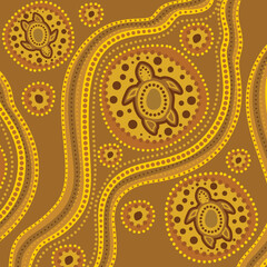 Aboriginal turtle vector art