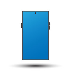 Vector flat design of smartphone blue gradient screen small shadow