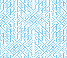 The geometric pattern with lines. Seamless vector background. White and blue texture. Graphic modern pattern. Simple lattice graphic design