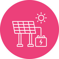 Solar Energy Multicolor Circle Line Inverted Icon