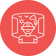 Virtual Tour Multicolor Circle Line Inverted Icon