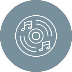 Compact Disc Multicolor Circle Line Inverted Icon