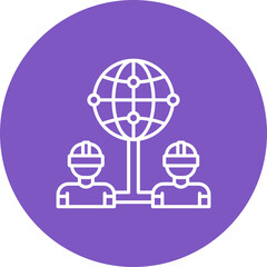 Network Multicolor Circle Line Inverted Icon