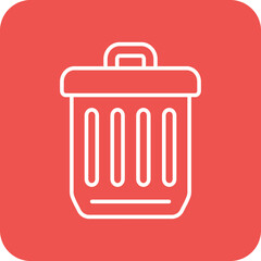 Waste Bin Multicolor Round Corner Line Inverted Icon