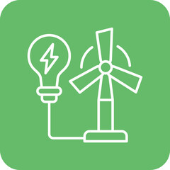 Wind Power Multicolor Round Corner Line Inverted Icon