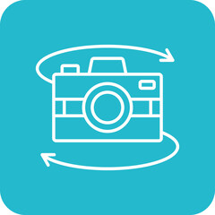 360 Camera Multicolor Round Corner Line Inverted Icon