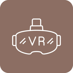 Vr Glasses Multicolor Round Corner Line Inverted Icon