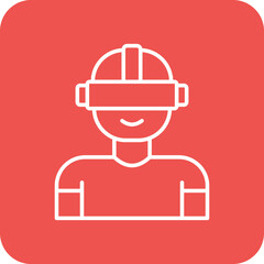 User Multicolor Round Corner Line Inverted Icon