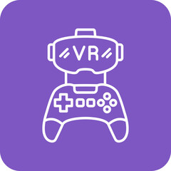 Gamepad Multicolor Round Corner Line Inverted Icon