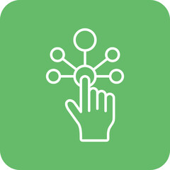 Interactive Multicolor Round Corner Line Inverted Icon