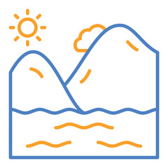 River Blue And Orange Line Icon