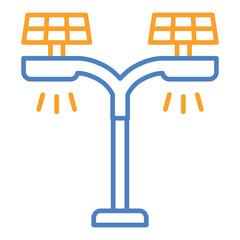 Street Light Blue And Orange Line Icon
