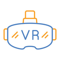 Vr Glasses Blue And Orange Line Icon